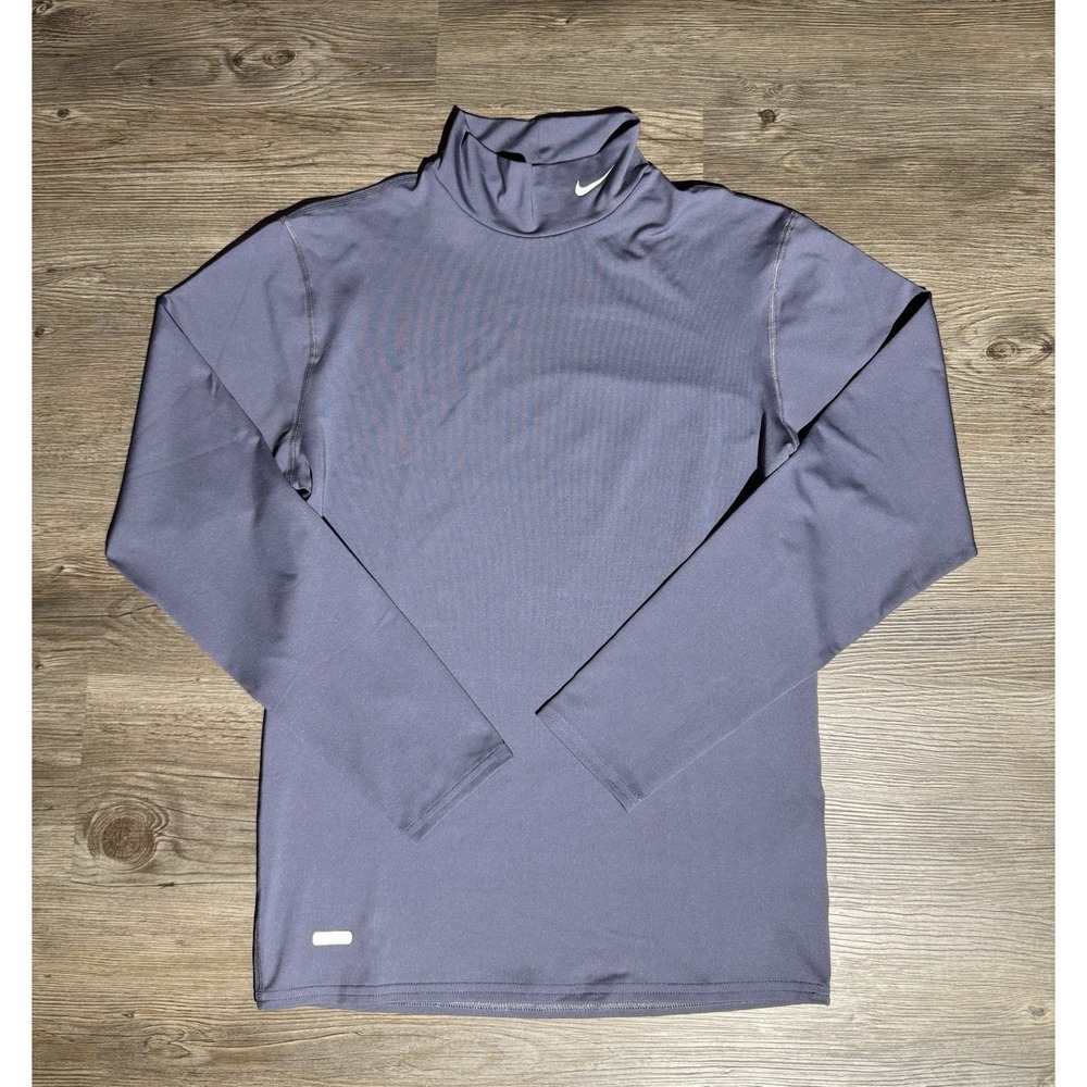 Nike Dri-FIT Mock Neck Long Sleeve training Shirt Men's Large Gray